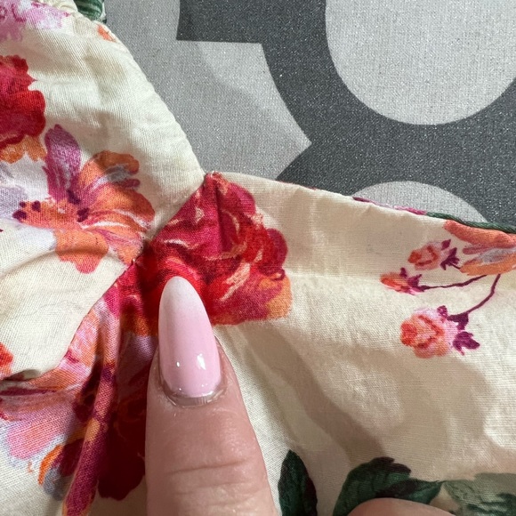 Zara Ivory Floral Dress with Balloon Sleeves - Picture 10 of 11